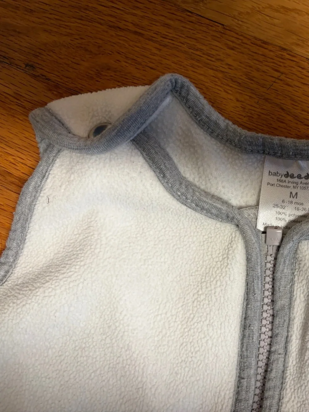 Baby DeeDee fleece sleep sack with snaps at shoulders